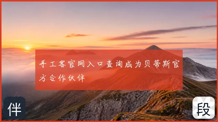 手工客官网入口查询成为贝蒂斯官方合作伙伴